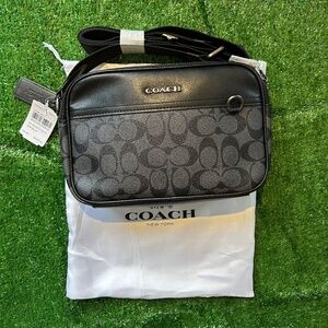 Coach black crossbody bag for men's